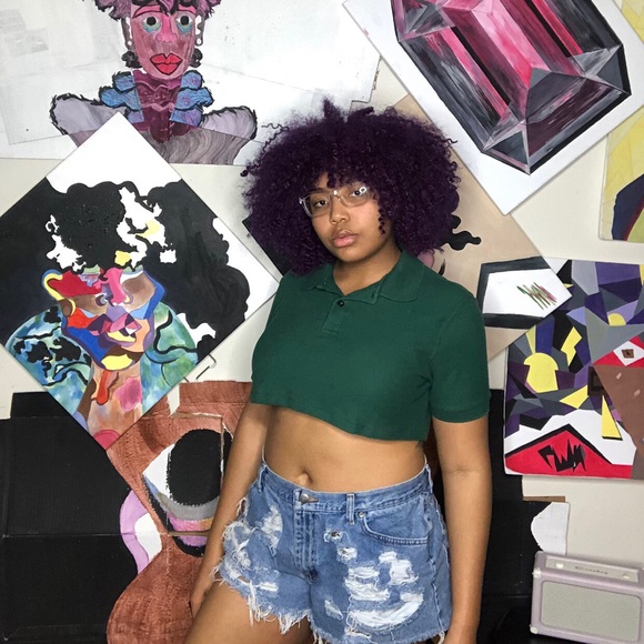 Forest green cropped collar shirt - Picture 4 of 4